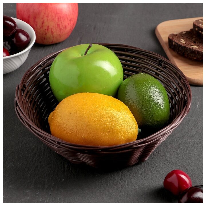 Корзинка для фруктов и хлеба Доляна «Шоко», 18×18×6 см - фотография № 4