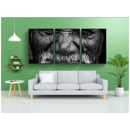 фото Набор модулных постеров для интерьера "старый, чернить, мужчина" 60x90 см. в тубусе, без рамки lotsprints