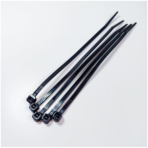 Стяжка кабельная (хому) размер 180 х 4,8 мм. Материал полиамид устойчив к воздействию УФ излучения. Цвет черный. Упаковка 100 шт.