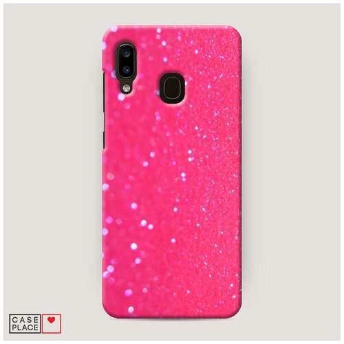 фото Чехол пластиковый samsung galaxy a20 малиновые блестки рисунок case place