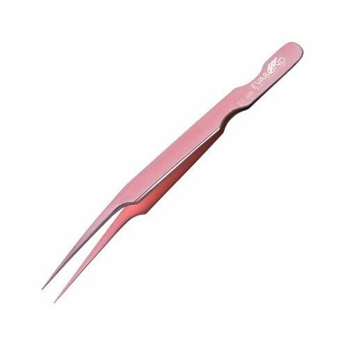 Купить Пинцет для ресниц с коленом EVABOND (Ева бонд), длина 12см (04 01-GR), розовый