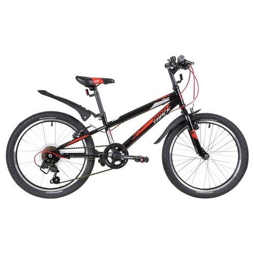 фото Детский велосипед novatrack 20" racer 6.v, черный, сталь, 6 скор., microshift ts38-6/shimano, v-brake