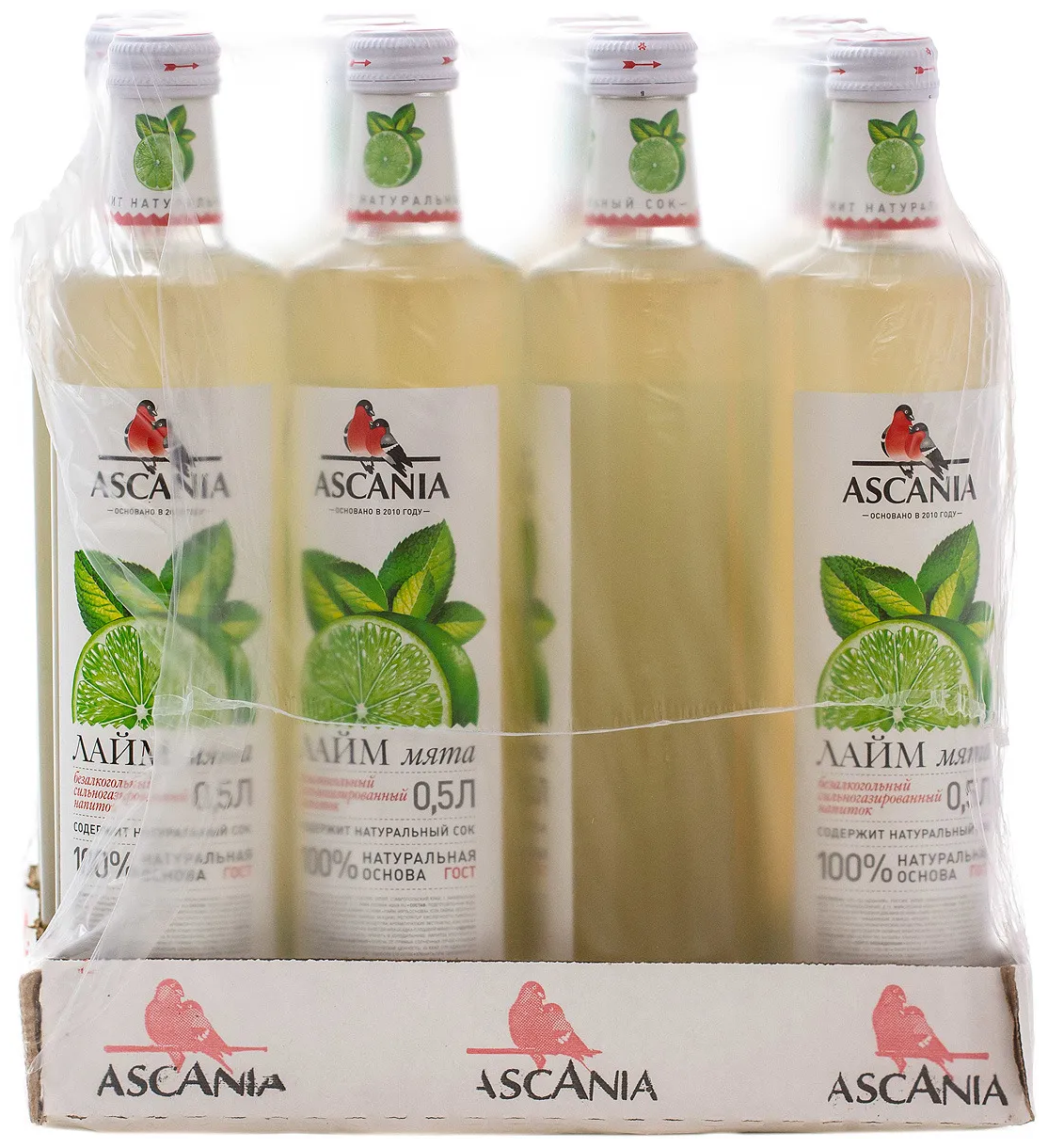 Газированный напиток Ascaniaлимон, мята, 0.5 л, стеклянная бутылка - фото №4
