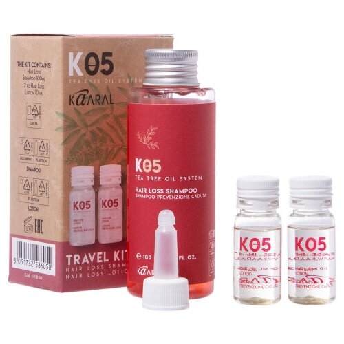 Набор Kaaral Hair Loss Travel Kit , Набор: шампунь, 100 мл + лосьон, 2*10 мл
