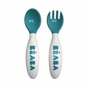 Beaba Эргономические вилка+ложка Set of 2nd age fork, Blue