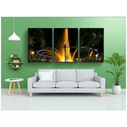 фото Набор модулных постеров для интерьера "баликпапан, индонезия, фонтан" 60x90 см. в тубусе, без рамки lotsprints