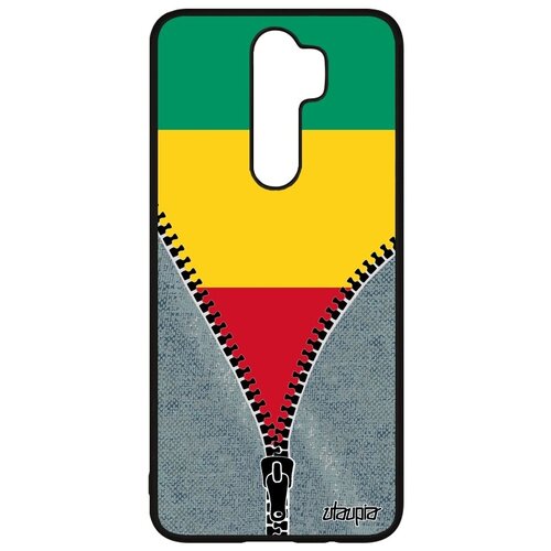 фото Защитный чехол на мобильный // xiaomi redmi note 8 pro // "флаг гвинеи на молнии" государственный стиль, utaupia, серый