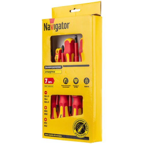 Отвёртка Navigator 82 354 NHT-Оtd01-H7 (диэлектрич, 7 шт) набор отверток navigator nht оtd01 h7 7 предм красный желтый