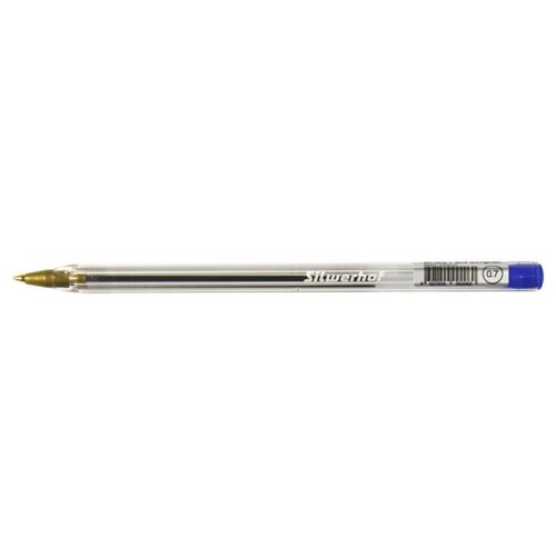 Ручка шариков. Silwerhof Simplex (016045-01) d=0.7мм син. черн. кор.карт. одноразовая ручка линия 0.5мм (50 шт. в упаковке)