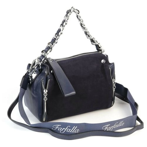 фото Женская сумка через плечо из эко кожи и замши 3676-80а блу (126335) fuzi house