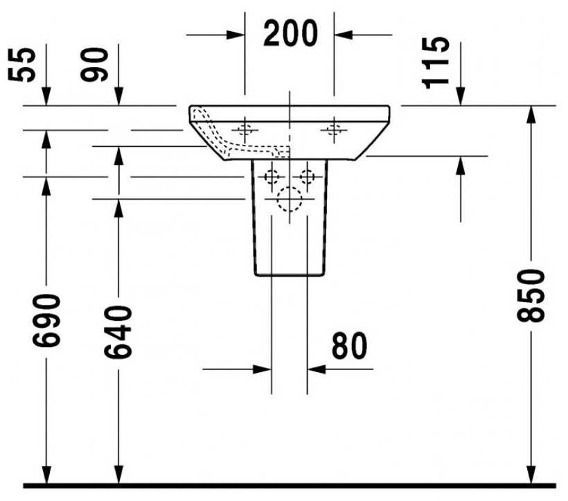 Раковина для ванной Duravit DURASTYLE 45см 0708450000