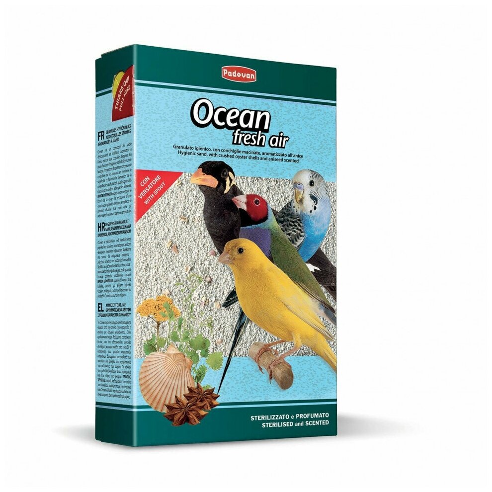 Padovan Ocean Fresh Air минеральная добавка для декоративных птиц, био-песок - 1 кг