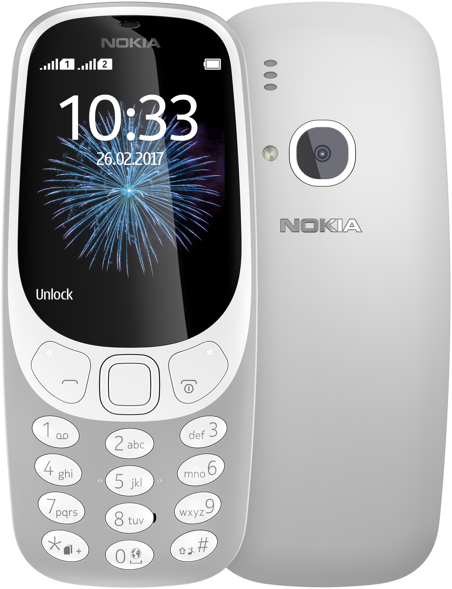 Телефон Nokia 3310 Dual Sim (2017), SIM+micro SIM, серый