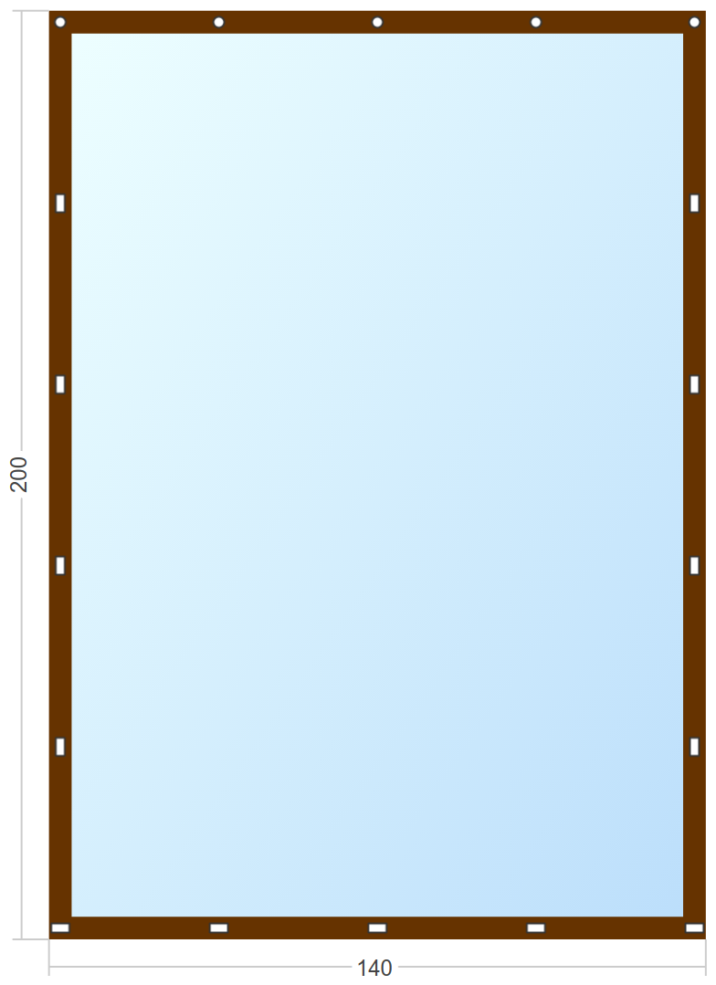 Мягкое окно Софтокна 140х200 см съемное, Скоба-ремешок, Прозрачная пленка 0,7мм, Коричневая окантовка, Комплект для установки - фотография № 3