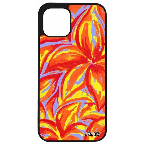 фото Чехол на смартфон iphone 12, "цветочный узор" рисунок акварель utaupia