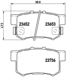 Дисковые тормозные колодки задние brembo P 28 039 для Acura RL, Acura TL, Honda Civic (4 шт.)