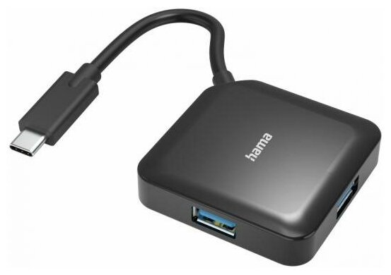 Разветвитель USB-C HAMA H-200112 USB-C hub черный 00200112