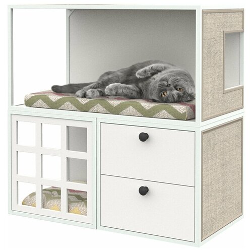 Модульный комплекс с когтеточкой и ящиком для хранения Maisonnette 