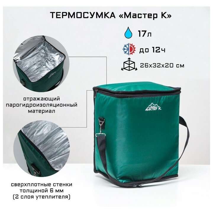 Термосумка "Мастер К.", 17 л, 26 х 32 х 20 см