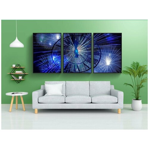 фото Набор модулных постеров для интерьера "часы, сильвестр, первый день нового года" 60x90 см. в тубусе, без рамки lotsprints