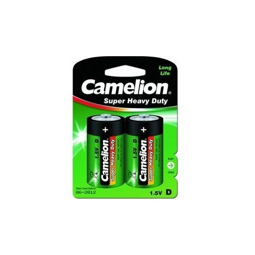 батарейка зубр d turbo в упаковке 2 шт Camelion R20 BL-2 R20P-BP2G, батарейка,1.5В 2 шт. в уп-ке