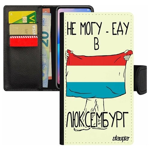 фото Чехол книжка для телефона apple iphone 8 plus, "еду в люксембург" флаг туризм utaupia