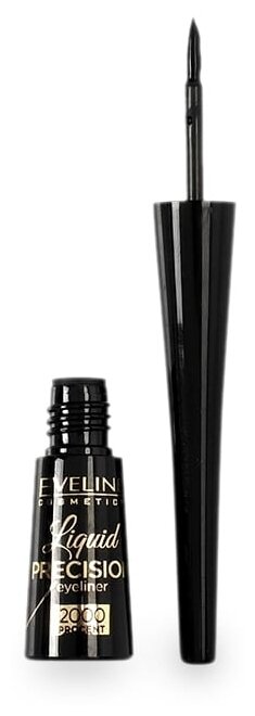 Eveline Cosmetics Подводка для глаз Liquid Precision Eyeliner 2000 Procent Waterproof, оттенок matt black