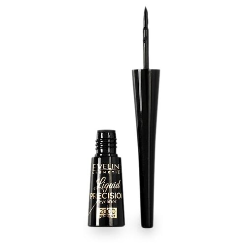 Eveline Cosmetics Подводка для глаз Liquid Precision Eyeliner 2000 Procent Waterproof, оттенок matt black