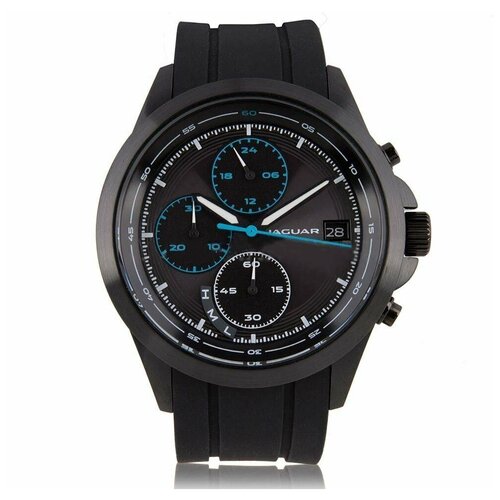 Часы Ягуар хронограф спорт черные, силиконовый ремешок от Jaguar