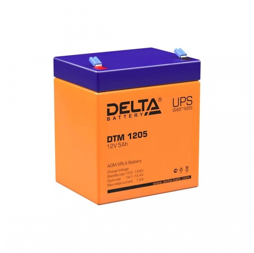 АКБ ИБП 12 В 5 А/ч п. п. Delta DTM AGM 90 х 70 х 101 DELTA DTM 1205 | цена за 1 шт