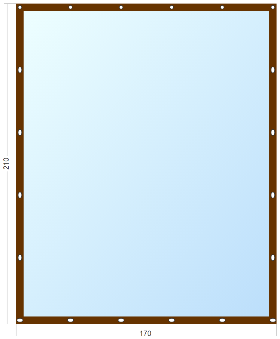 Мягкое окно Софтокна 170х210 см съемное, Французский замок, Прозрачная пленка 0,7мм, Коричневая окантовка, Комплект для установки - фотография № 3