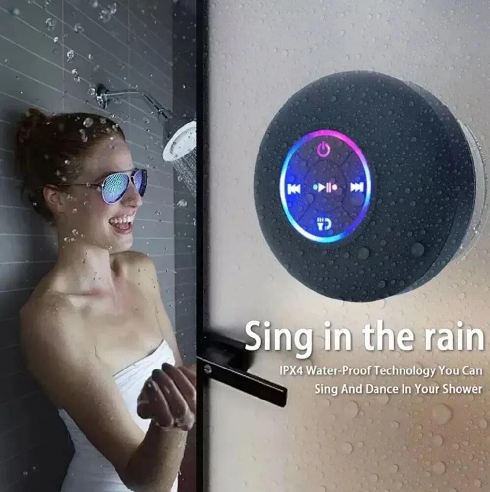 Портативный водонепроницаемый Bluetooth душ динамик с, Портативная водонепроницаемая Bluetooth колонка IPX4 с присоской