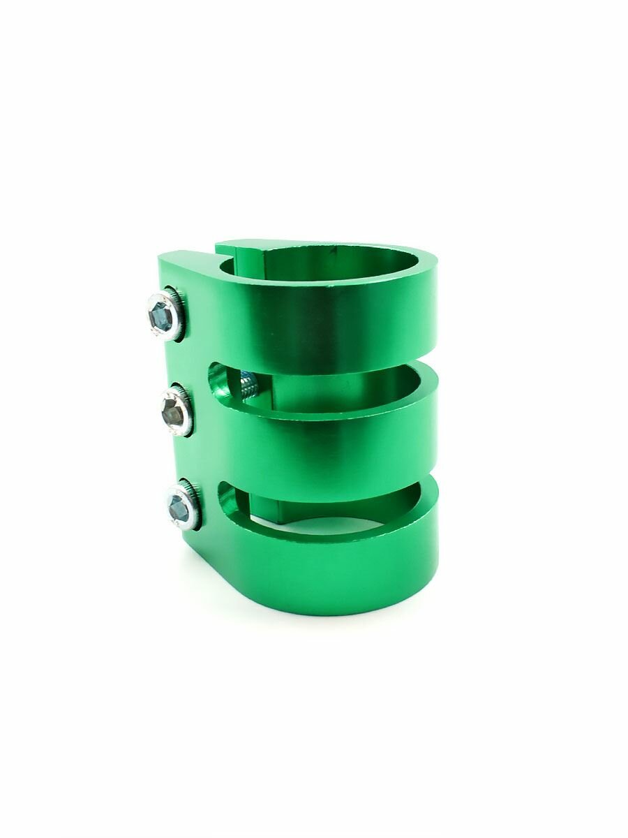 фото Зажим для трюковых самокатов 3 болта 35 мм зеленый (алюминий) KMS 806107-KR3