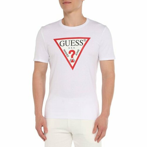 футболка levi s ss original hm tee размер l черный Футболка GUESS, размер XS, белый