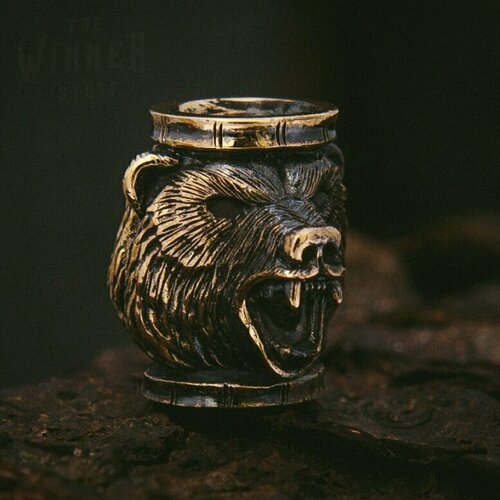 Медведь - Медвежонок - Мишка - Медведица - Русский Медведь - Бусина на Темляк - Темлячная Бусина - Брелок - Миниатюра - Фигурка - Аксессуар для Ножа