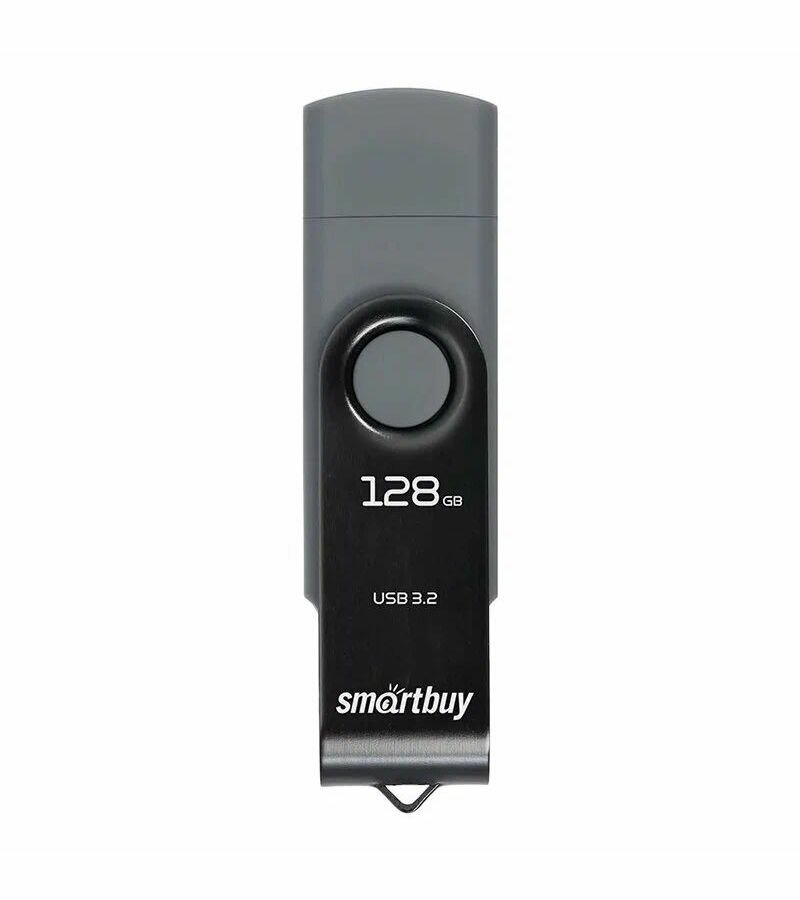 USB флеш накопитель_128 Gb SmartBuy Twist Dual Black Type-C/Type-A /пласт-металл/повор./SB128GB3DUOTWK
