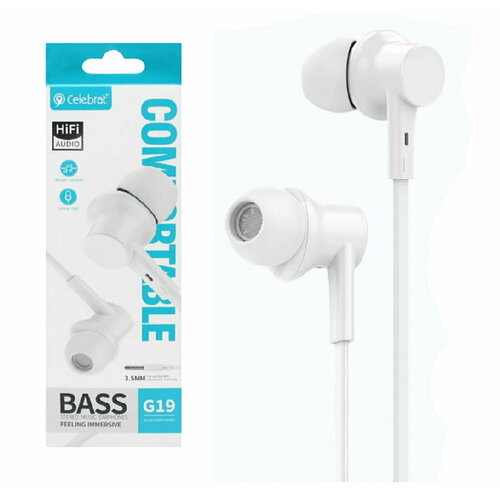 Наушники Celebrat G19 белый 520₽