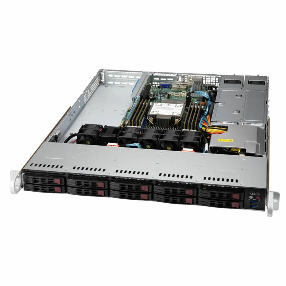 SuperMicro SYS-110P-WR, Single Socket P+ (LGA-4189) 3rd Gen Intel® Xeon® Scalable processors, Up to 270W TDP 8 DIMMs, Supports 3DS DDR4-3200, RDIMM/LRDIMM/Intel® DCPMM, 2 PCI-E 4.0 x16 (FHFL) slots, 1 PCI-E 4.0 x16 (LP) slot SYS-110P-WR