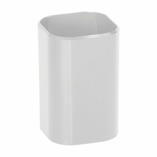 Подставка-стакан СТАММ Фаворит, пластиковая, квадратная, белая (ПС-30474)