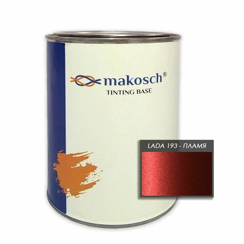 Автоэмаль алкидная Makosch / Базовая эмаль Красный металлик LADA Granta 193 - Пламя 800 мл.