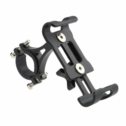 Держатель для телефона алюминиевый на руль велосипеда самоката мотоцикла коляски Черный 500₽