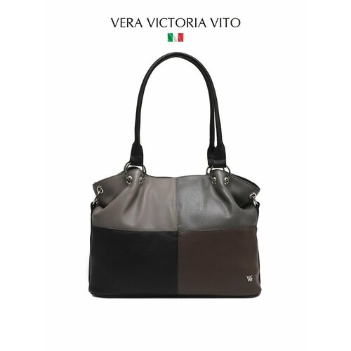 Сумка шоппер Vera Victoria Vito, черный, коричневый