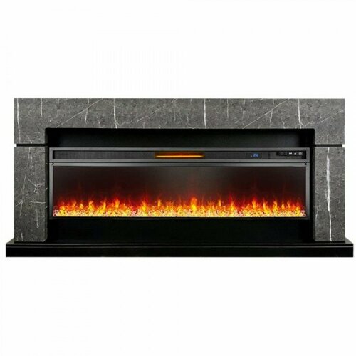 Электрокамин Royal Flame Lindos с очагом Vision 60 LED серый мрамор портал royal flame lindos линдос graphite grey под vision 60 led