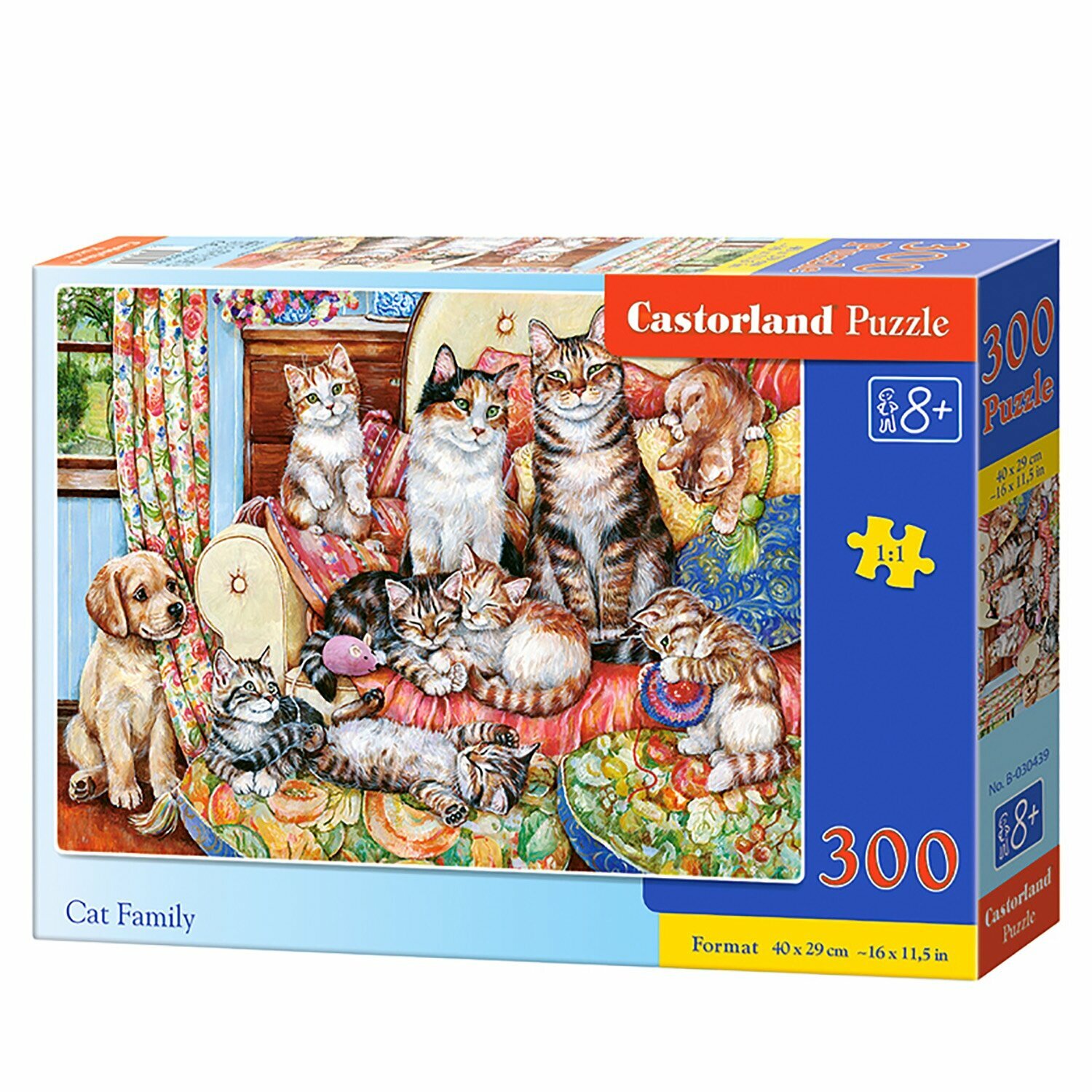 Puzzle-300 "Кошачье семейство" (В-030439) Castorland - фото №3