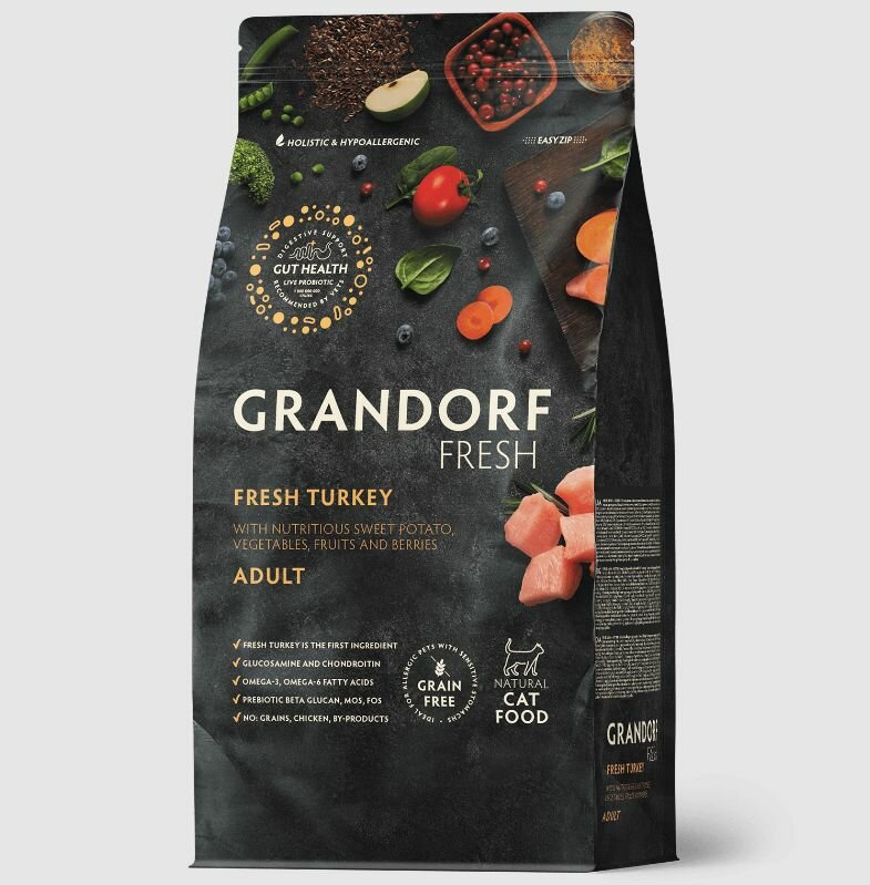 Grandorf Cat Adult сухой корм для кошек, с индейкой и бататом 400 г
