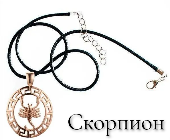 Подвеска цепочка кулон на шею скорпион знак зодиака бижутерия