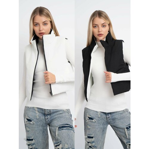 фото Жилет h&t collection, размер 42, черный/белый