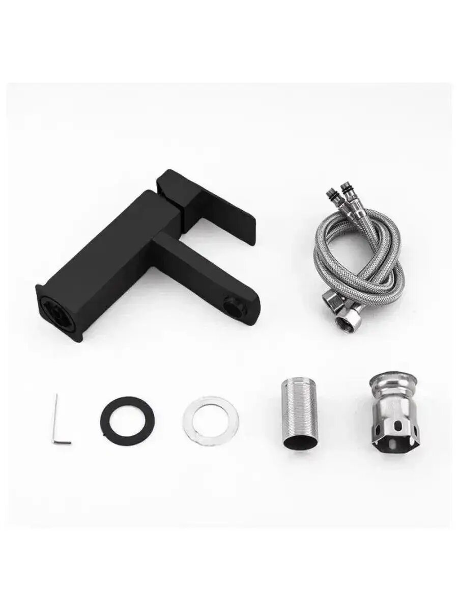 Смеситель для раковины Frap F10802-6, однорычажный, черный матовый — фото 1