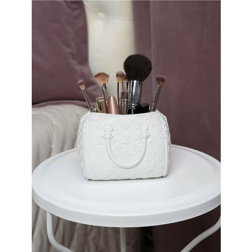 Ваза-органайзер BI BRIGHT, гипс, 100%, белая, для сухоцветов, 12см