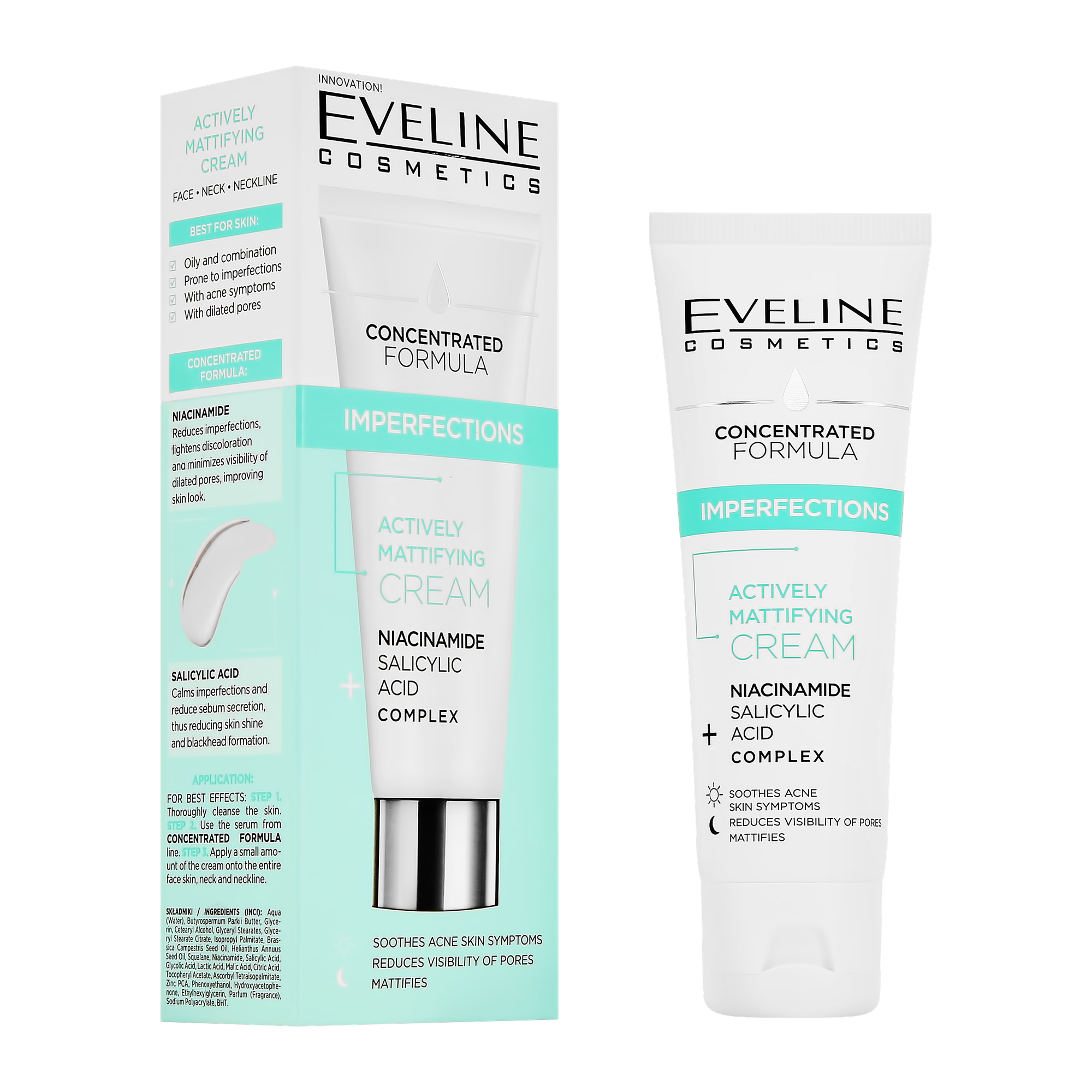 Крем для лица EVELINE CONCENTRATED FORMULA с ниацинамидом (матирующий) 50 мл